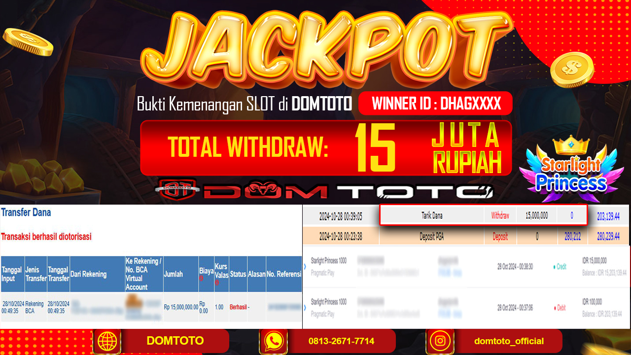 JACKPOT STARLIGHT PRINCESS 1000 28 OKTOBER 2024